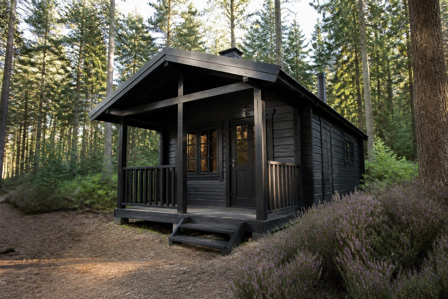 Hut met veranda